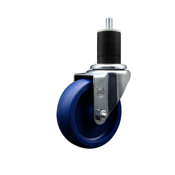 4'' SS Solid Poly Wheel Swivel 1-3/4'' Expanding Stem Caster